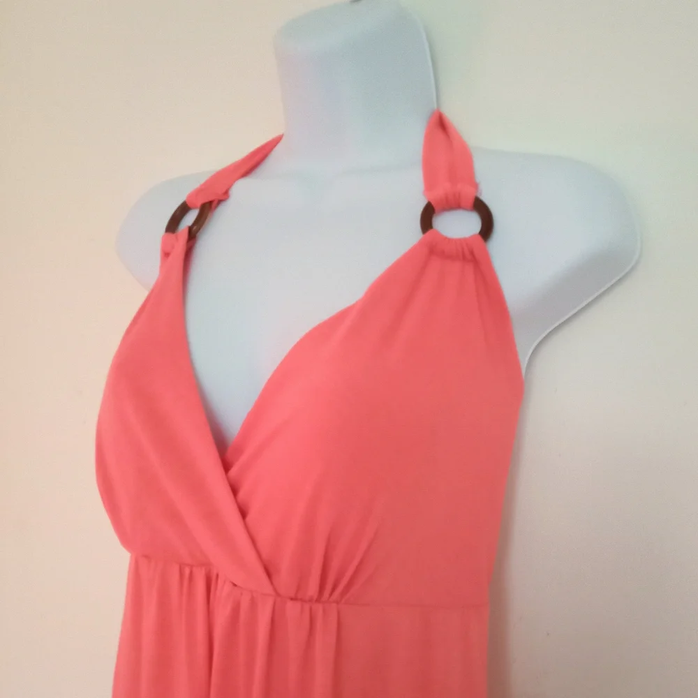 NWT🎁FREE GIFT INCLUDED🎁Midi Dress Push-Up Pads Bra, Strap Neck Halter Summer - Picture 11 of 16